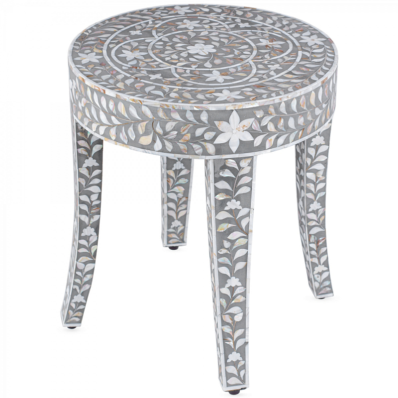 Столик MOTHER OF PERAL INLAY STOOL Серый ivory ( слоновая кость ) Перламутровый Столик MOTHER OF PERAL INLAY STOOL Серый ivory ( слоновая кость ) Перламутровый в Самаре | Loft Concept