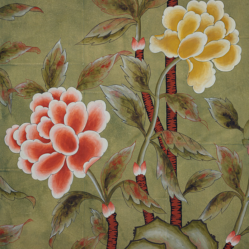 Обои ручная роспись Korean Peony Colourway SC-50 on Edo Cannella India tea paper Обои ручная роспись Korean Peony Colourway SC-50 on Edo Cannella India tea paper в Самаре | Loft Concept