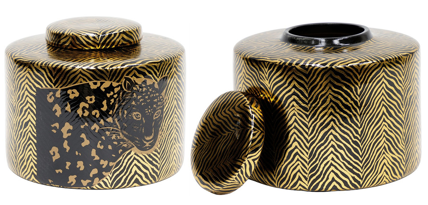 Ваза Leopard Vase black and gold 18 Ваза Leopard Vase black and gold 18 - Loft-Concept в Самаре