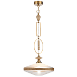 Подвесной светильник с плоским прозрачным плафоном и декоративной вставкой из текстурного камня Tectona  варинант исполнения - 3 | Loft Concept в Самаре