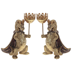 Подсвечник в виде дракона Dragon candlestick Green Gold Brown L or R варинант исполнения - 4 | Loft Concept в Самаре