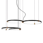 Люстра подвесная светодиодная с 4-мя кольцами черный металл Ring Horizontal варинант исполнения - 1 | Loft Concept в Самаре