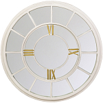 Зеркало настенное в белой металлической раме в виде часов Mirror Tower Clock варинант исполнения - 1 | Loft Concept в Самаре