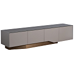 Тумба под телевизор со стеклянной столешницей и с выдвижными ящиками Minimalist Accent варинант исполнения - 1 | Loft Concept в Самаре