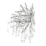 Бра с лучеобразным основанием и подвесками из прозрачного стекла в виде длинных капель Droplet Chandelier варинант исполнения - 11 | Loft Concept в Самаре