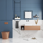 Настенное зеркало квадратной формы в черной металлической раме CORNER MIRROR BLACK варинант исполнения - 3 | Loft Concept в Самаре