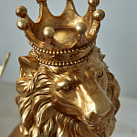 Статуэтка лев с детализированной гривой и изящной короной Lion Crown  варинант исполнения - 6 | Loft Concept в Самаре