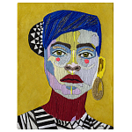 Картина с вышивкой Портрет wall panel People with the yellow ear 1 варинант исполнения - 2 | Loft Concept в Самаре