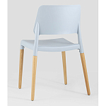 Пластиковый стул на ножках из массива бука Ferret Grey-Blue варинант исполнения - 4 | Loft Concept в Самаре