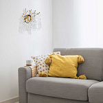 Бра золотого цвета с ветвями и белыми овальными стеклянными подвесками Droplet Chandelier варинант исполнения - 7 | Loft Concept в Самаре