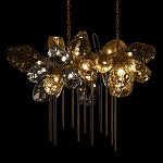 Люстра подвесная с 22-мя гранёными стеклянными плафонами с вертикальными подвесками Gilded Mirage  варинант исполнения - 8 | Loft Concept в Самаре