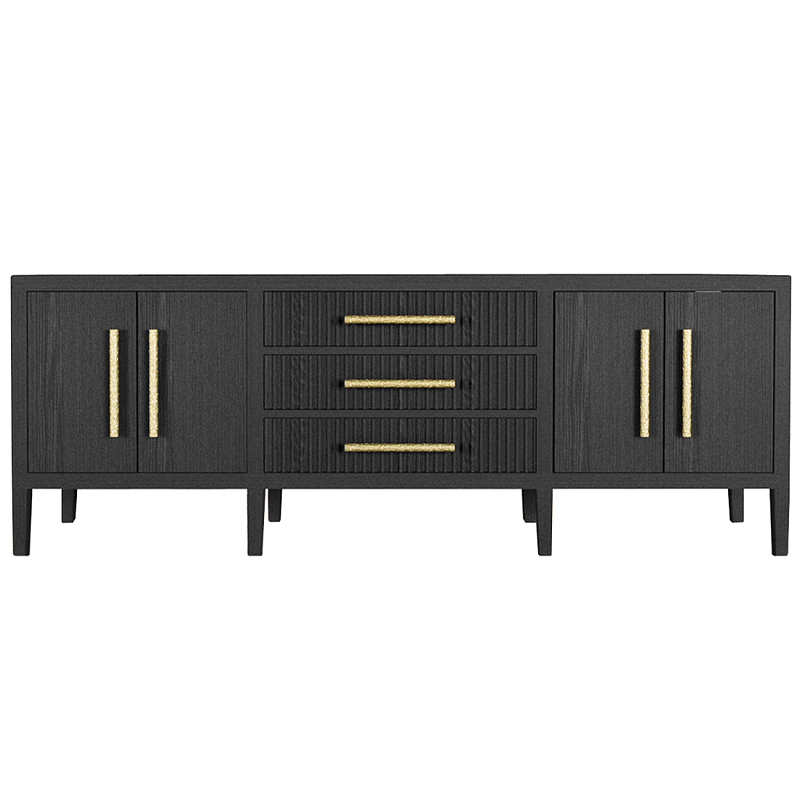 Большая VT-тумба Primo шпон Черный дуб Черный Золотой в Самаре | Loft Concept 