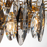 Люстра подвесная круглая с овальными подвесками из стекла дымчатого цвета Harlow Crystal Round варинант исполнения - 2 | Loft Concept в Самаре