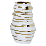 Ваза белая с рельефной поверхностью и золотыми полосами Vase Beehive варинант исполнения - 1 | Loft Concept в Самаре