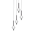 Люстра светодиодная каскадная с 4-мя сферическими стеклянными плафонами Splatter варинант исполнения - 2 | Loft Concept в Самаре