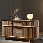 Дизайнерский комод овальный с фактурным фасадом и вставками из плетеных элементов Ambar варинант исполнения - 2 | Loft Concept в Самаре