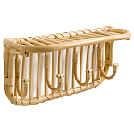Настенная вешалка из ротанга с полкой Willa Wall Shelf Hanger варинант исполнения - 1 | Loft Concept в Самаре