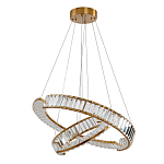 Светодиодная двухъярусная кольцевая люстра из хрусталя и стали и с пультом для регулировки света Maude Crystal Light варинант исполнения - 5 | Loft Concept в Самаре