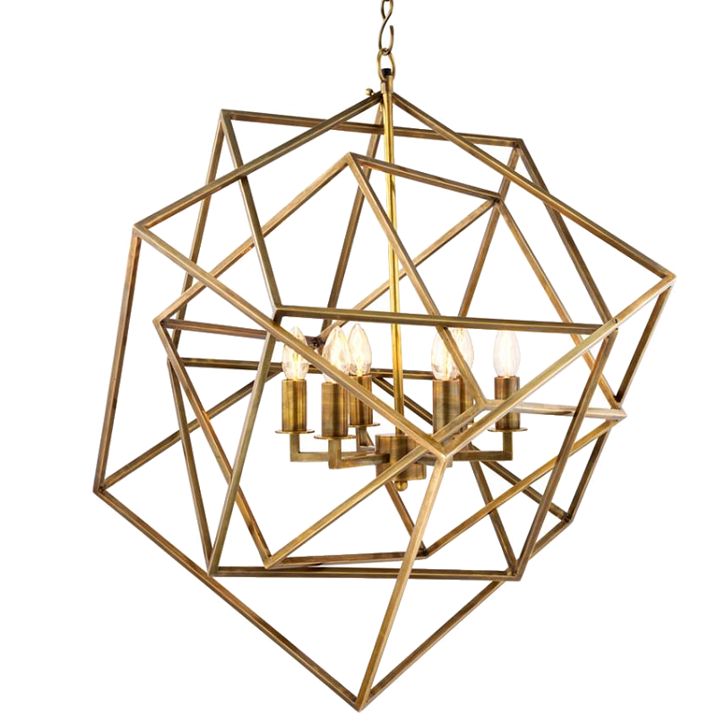 Люстра Lantern Matrix Brass Латунь в Самаре | Loft Concept 