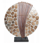 Настольная лампа из перламутра и дерева на подставке Indonesian Shell варинант исполнения - 2 | Loft Concept в Самаре