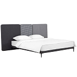 Кровать с большим мягким изголовьем Unity Dark Grey Bed варинант исполнения - 11 | Loft Concept в Самаре