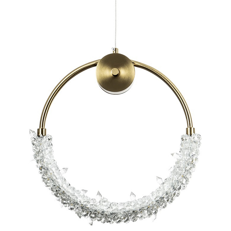 Подвесной светильник с плафоном в виде кольца Gilbertine Ring Hanging Lamp Прозрачный Латунь Подвесной светильник с плафоном в виде кольца Gilbertine Ring Hanging Lamp Прозрачный Латунь в Самаре | Loft Concept