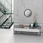 Настенное зеркало круглой формы в черной металлической раме BUBBLE MIRROR BLACK варинант исполнения - 2 | Loft Concept в Самаре