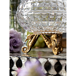 Конфетница прозрачная стеклянная на бронзовых ножках в виде морских коньков с крышкой в виде ракушки Eden Garden варинант исполнения - 5 | Loft Concept в Самаре