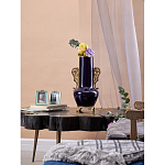 Ваза темно-синяя фарфоровая с бронзовыми ручками и ножками Eden Garden варинант исполнения - 6 | Loft Concept в Самаре