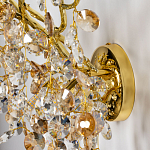 Бра золотого цвета с ветвями и прозрачными хрустальнымих подвесками Droplet Chandelier варинант исполнения - 6 | Loft Concept в Самаре