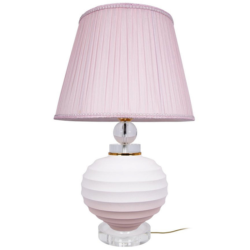 Настольная лампа керамическая Pink lampshade Белый Розовый в Самаре | Loft Concept 