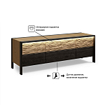 ТВ тумба 2 двери и 2 ящика с подсветкой на рельефном фасаде Warm Industrial варинант исполнения - 8 | Loft Concept в Самаре