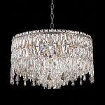 Люстра круглая с хрустальными подвесками на серебряном каркасе Roul Crystal Light варинант исполнения - 3 | Loft Concept в Самаре