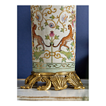 Ваза высокая из фарфора на бронзовом основании Turquoise Blooming Garden варинант исполнения - 7 | Loft Concept в Самаре