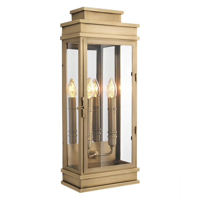 Бра Eichholtz Wall Lamp Linley L Латунь Античная полированная Прозрачный (Transparent) Бра Eichholtz Wall Lamp Linley L Латунь Античная полированная Прозрачный (Transparent) в Самаре | Loft Concept