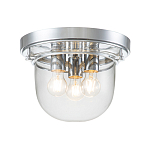 Потолочный светильник для ванных комнат с круглым стеклянным плафоном и тремя лампами Quoizel варинант исполнения - 6 | Loft Concept в Самаре