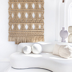 Панно на стену плетеное Макраме бежевый цвет  варинант исполнения - 3 | Loft Concept в Самаре