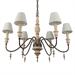 Люстра на металлическом основании с 6-ю белыми тканевыми абажурами Terrain варинант исполнения - 7 | Loft Concept в Самаре