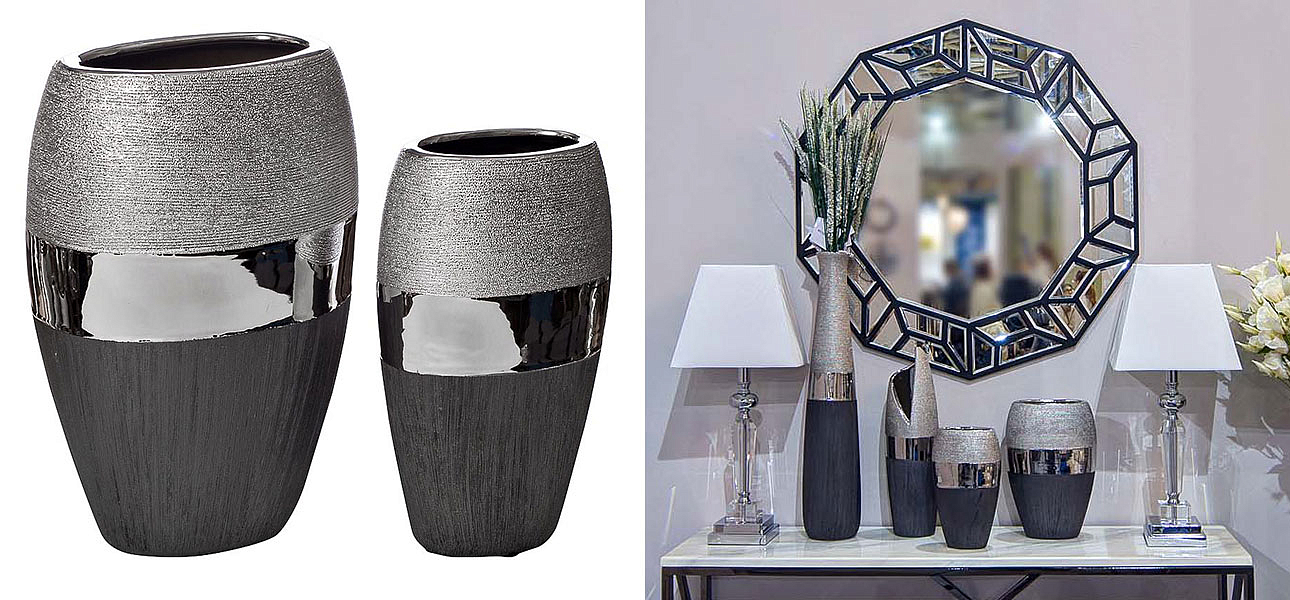 Ваза Trio черно-серебристая - Loft-Concept в Самаре