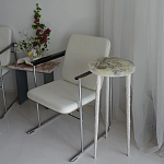 Круглый журнальный столик со столешницей из эпоксидной смолы Epoxy Resin Flowers Coffee Table варинант исполнения - 2 | Loft Concept в Самаре