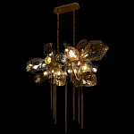 Люстра подвесная с 18-ю стеклянными плафонами с вертикальными подвесками Gilded Mirage  варинант исполнения - 6 | Loft Concept в Самаре