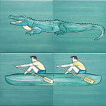 Плитка с узором Крокодил байдарочник варинант исполнения - 1 | Loft Concept в Самаре