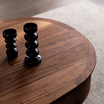 Кофейный стол овальный из дерева с 2-мя ящиками Coffee Walnut Table варинант исполнения - 4 | Loft Concept в Самаре