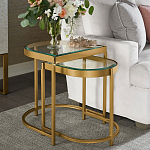 Комплект из 2-х приставных столиков на металлическом основании цвета латунь Ambassador варинант исполнения - 4 | Loft Concept в Самаре