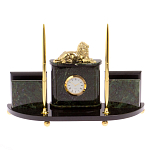 Настольный канцелярский набор из нефрита с декором в виде льва Golden Lion варинант исполнения - 1 | Loft Concept в Самаре