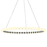 Люстра светодиодная кольцевая с круглыми плафонами белого цвета PEARLS Suspension 80 варинант исполнения - 1 | Loft Concept в Самаре