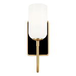  Бра с прямоугольным черным основанием и белым матовым цилиндрическим плафоном Kichler варинант исполнения - 10 | Loft Concept в Самаре