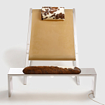 Дизайнерское кресло на металлическом каркасе с подставкой для ног Poltronova Mies Armchair варинант исполнения - 3 | Loft Concept в Самаре