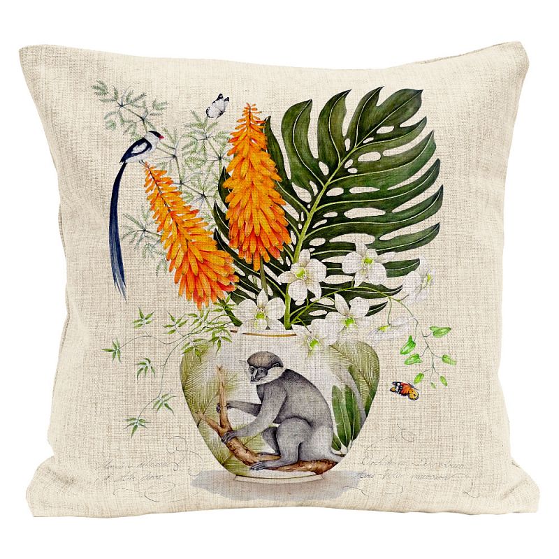 Декоративная подушка Little Monkey Pillow Мульти Бежевый Декоративная подушка Little Monkey Pillow Мульти Бежевый в Самаре | Loft Concept
