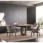 Обеденный стол круглый на чёрном фигурном основании Bosnia dinning table  варинант исполнения - 2 | Loft Concept в Самаре